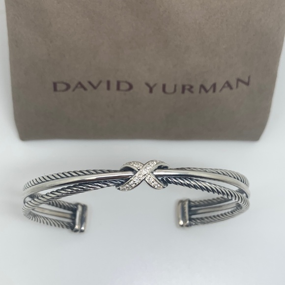 David Yurman Jewelry - David Yurman Diamonds X 3 Line Bangle Bracelet